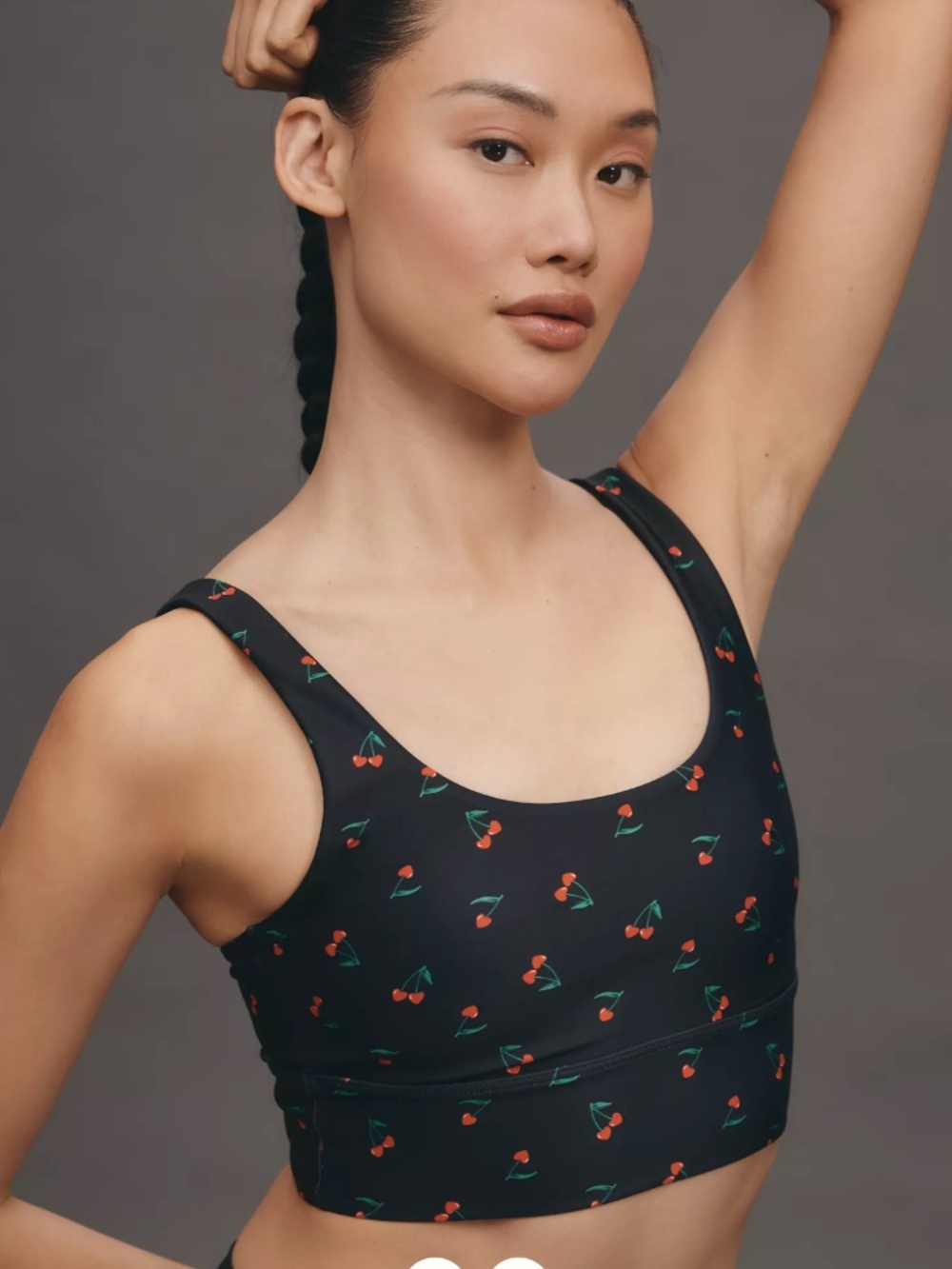 Beach Riot 'Leah' Crop Top in Cherry Heart Print (NWT)